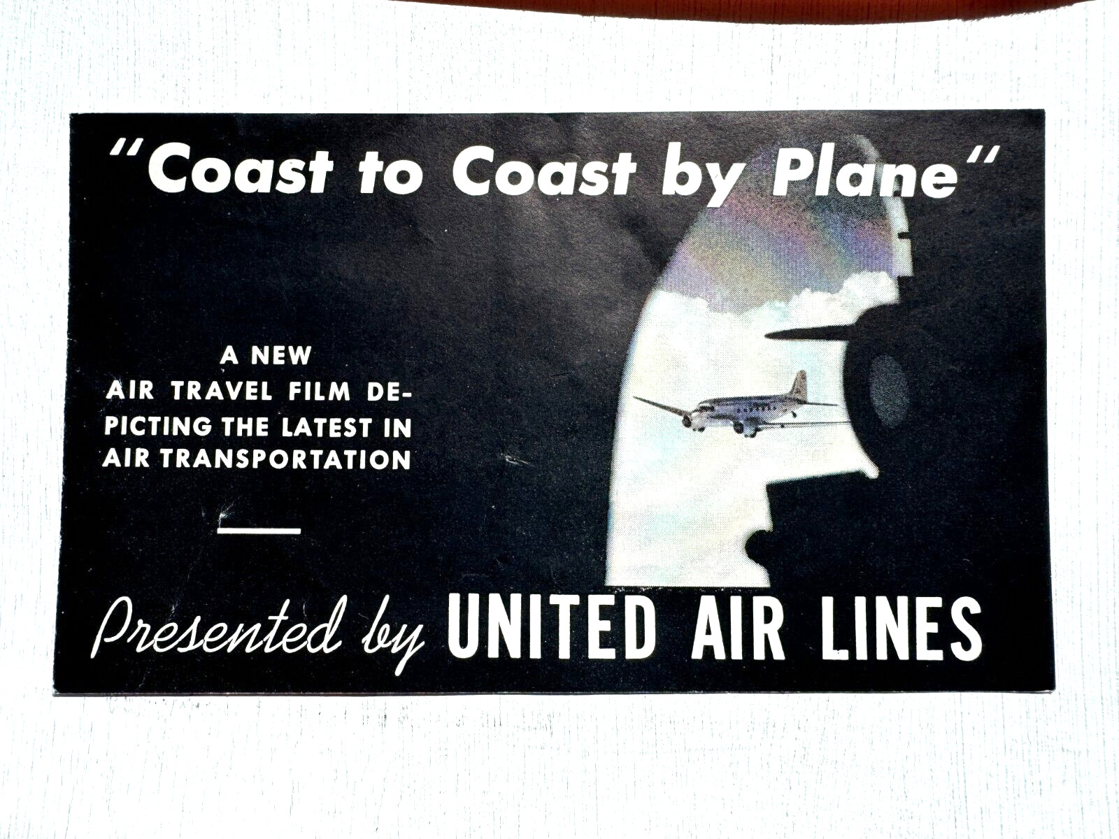 1938 United Airlines Invitation to Watch Airline Film \