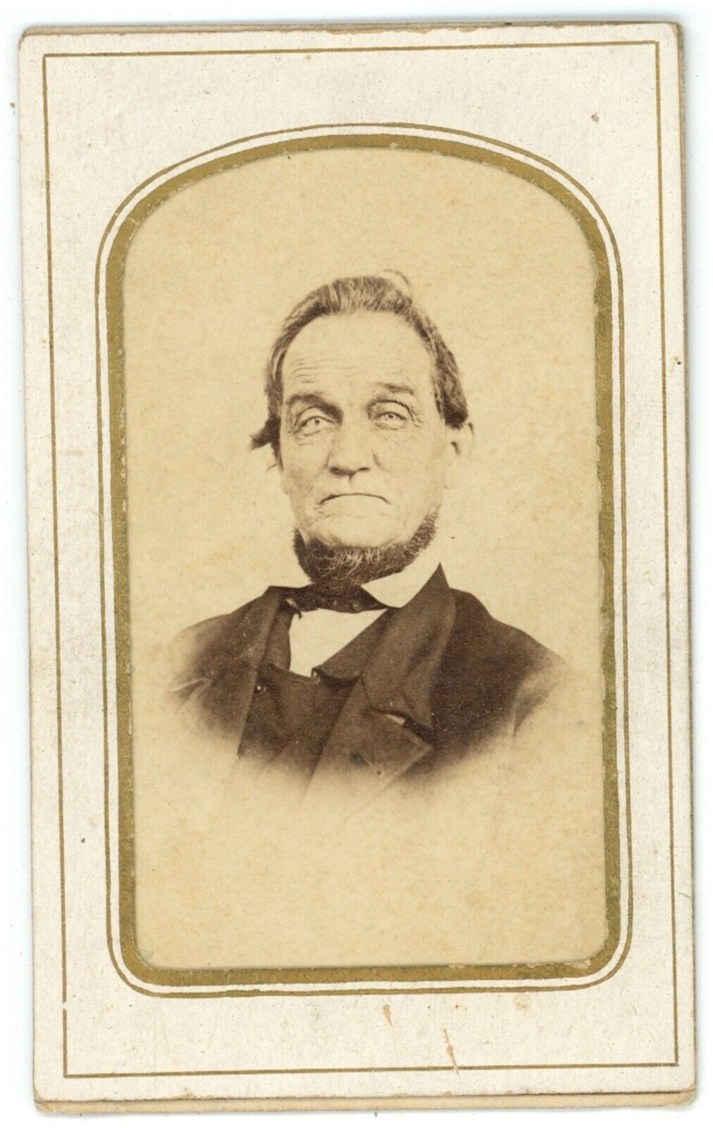 Antique Named CDV Circa 1860\'S Man Chin Beard Civil War Tax Stamp Cheney Pyle