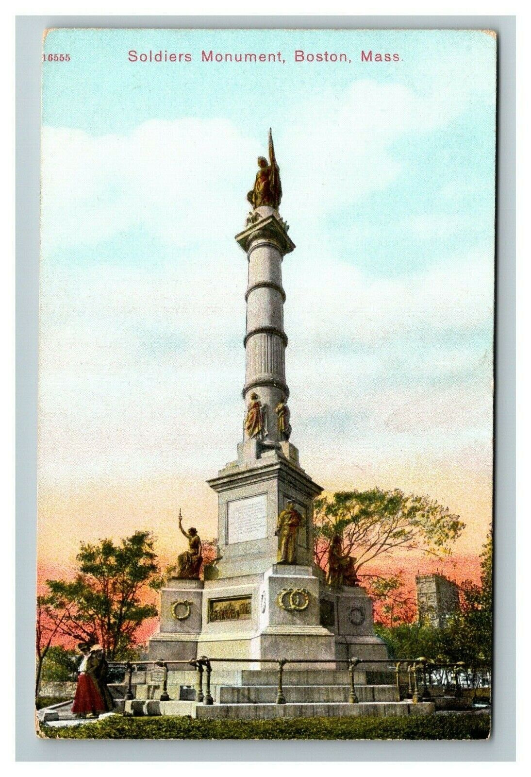 Soldiers\' Monument, Boston MA c1910 Vintage Postcard