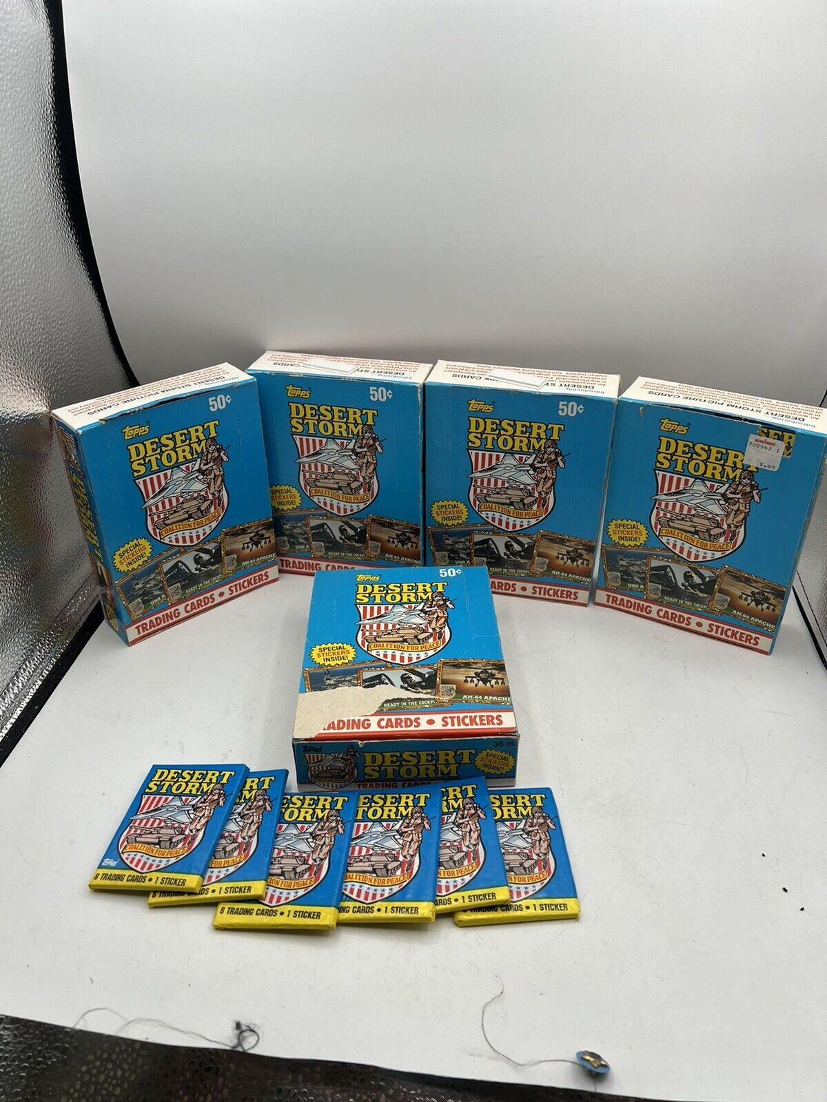 1991 TOPPS DESERT STORM~186 SEALED WAX PACKS 5 Boxes & Extra 6 LOOK