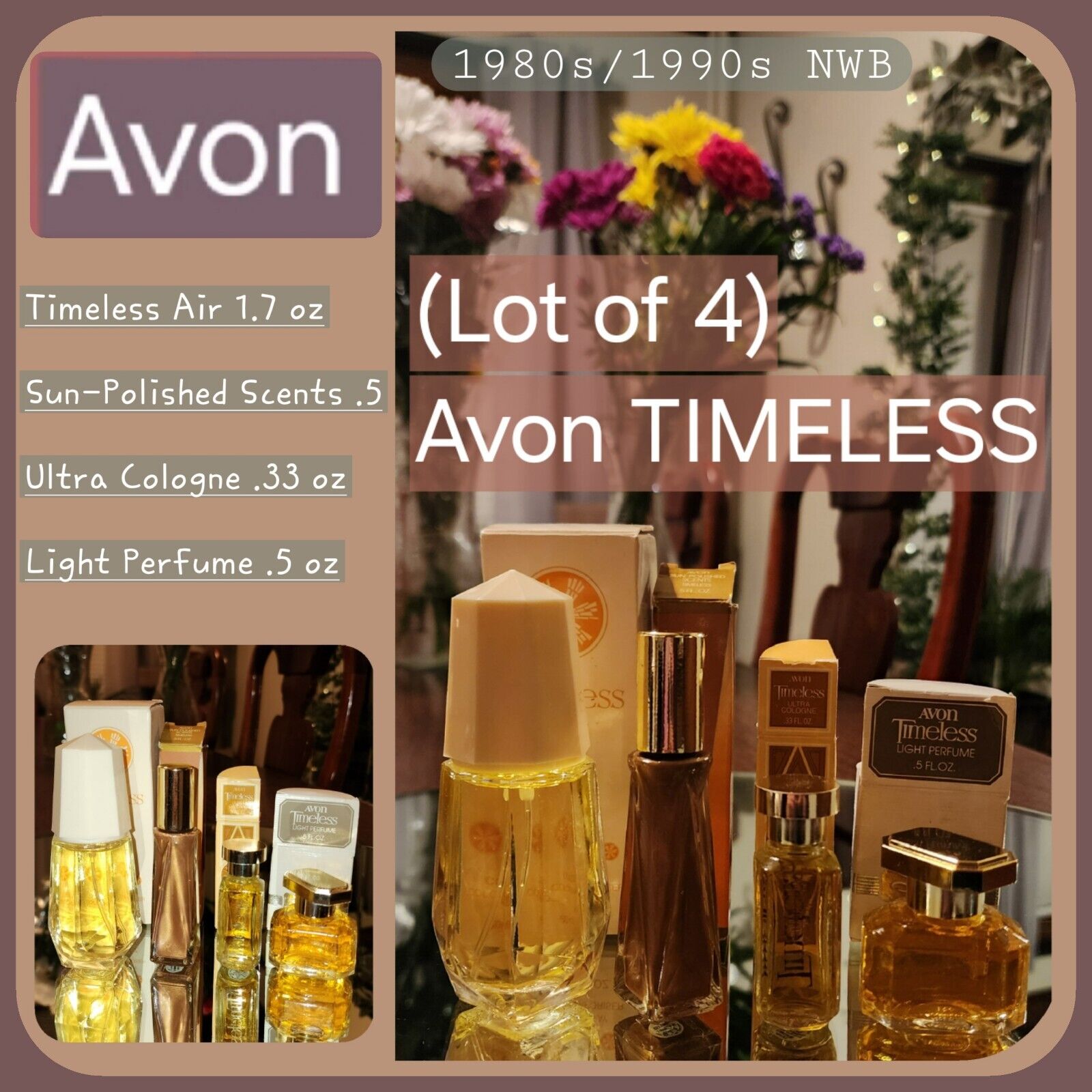 Vintage AVON TIMELESS Lot Air Cologne Spray~Ultra Cologne~Perfume~Scents NIB VTG