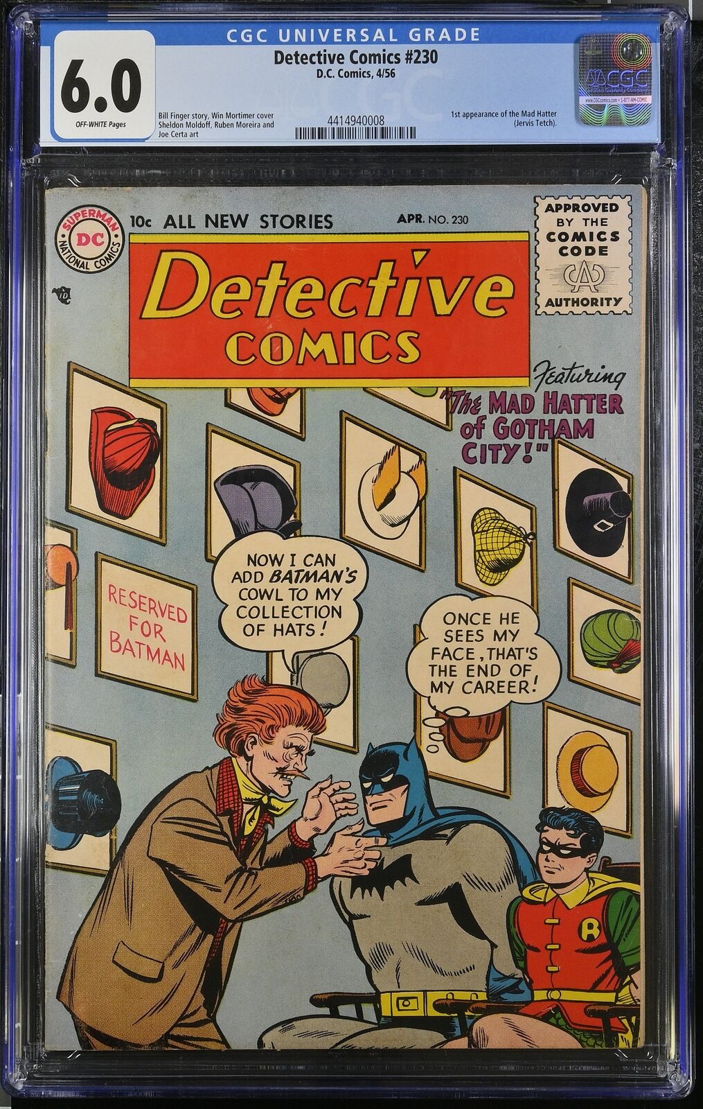 Detective Comics #230 - D.C. Comics 1956 CGC 6.0 1st appearance of the Mad Hatte