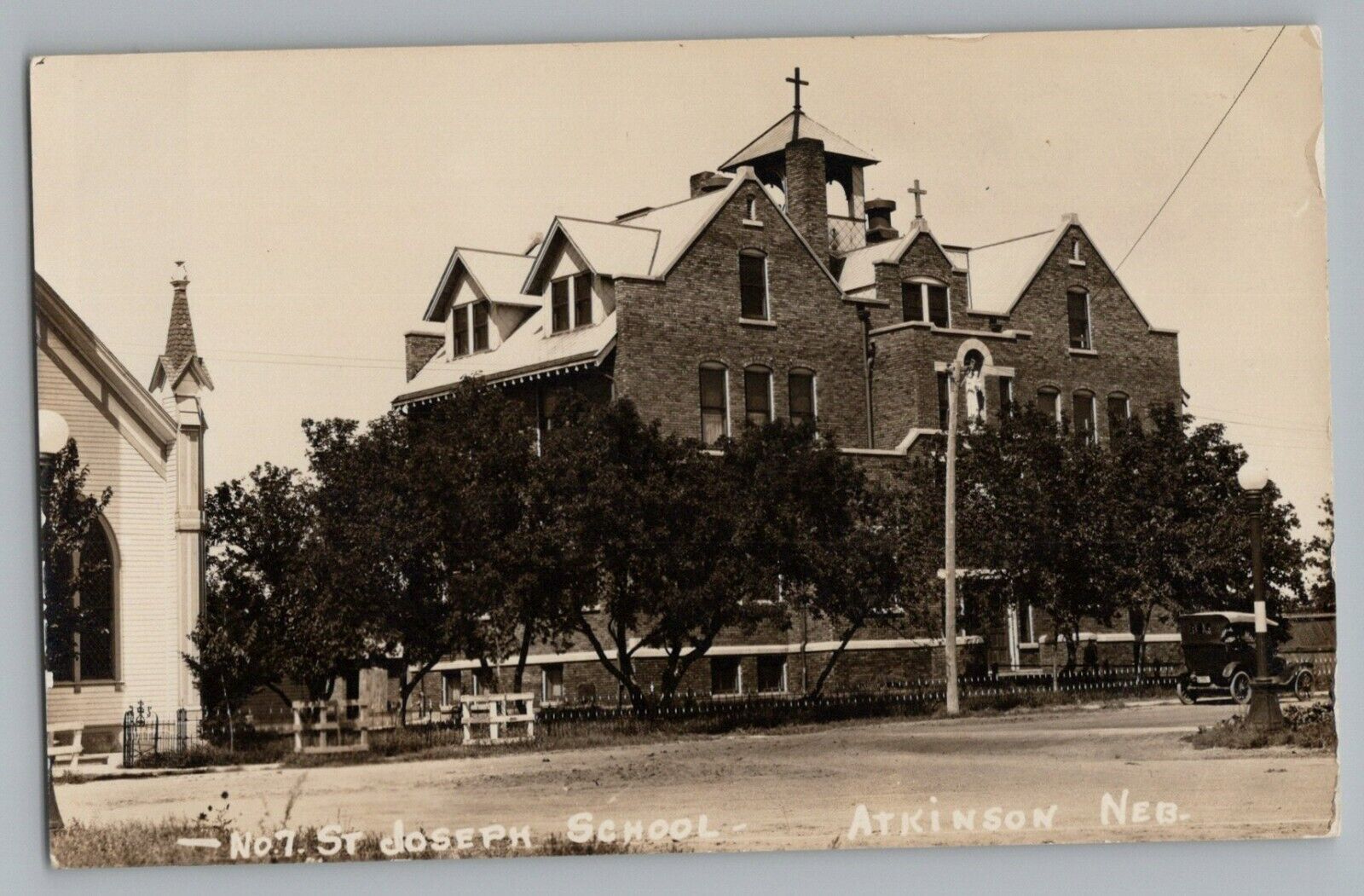 Atkinson Nebraska NE St. Joseph School Real Photo Postcard RPPC c1920