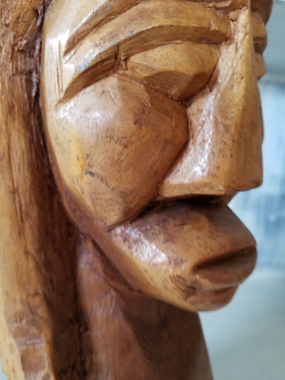 Primitive Wood African Carving Head Bust 12