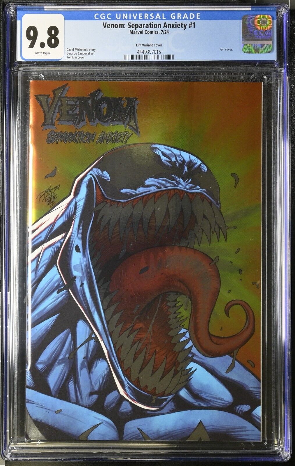 Venom Separation Anxiety 1 Lim Foil Variant CGC 9.8 Marvel Comics