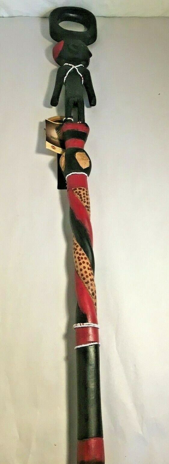 Mahazo Ethnic Spirit Modern Africa Hand Carved Walking Stick Standing Figure SF1