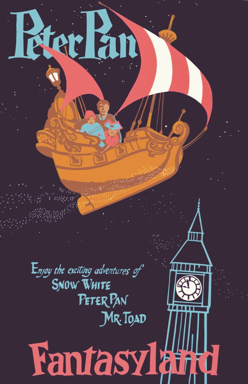 Peter Pan Disneyland Retro Attraction Poster Print 11x17