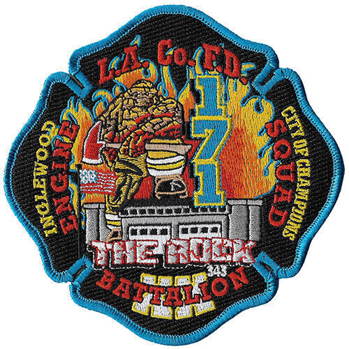 LA County Station 171 Inglewood City of Champs The Rock Black  NEW Fire Patch 