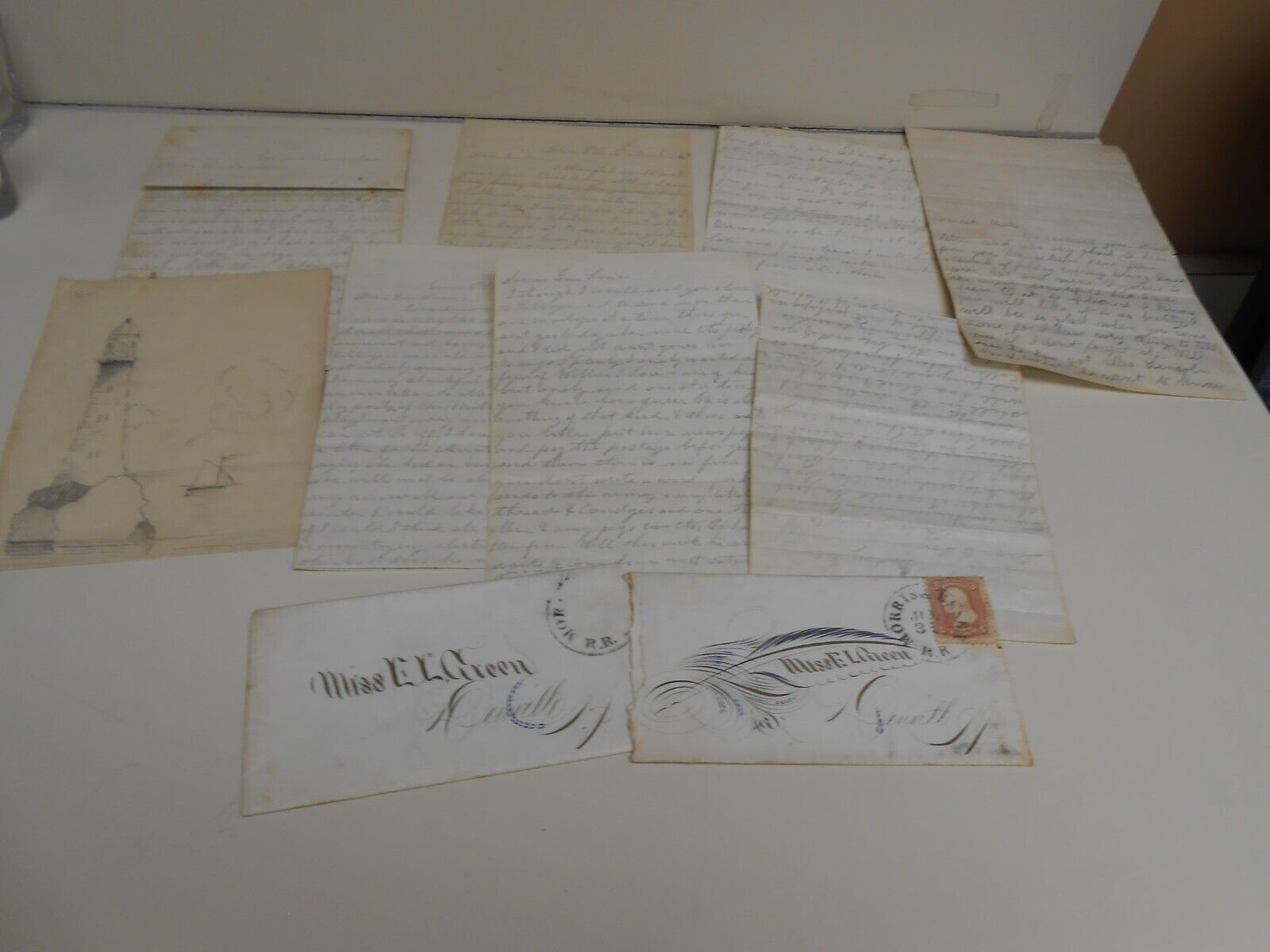 Circa 1855-1864 Letters/Canceled Envelopes Morris & Essex Railroad, Stanhope,
