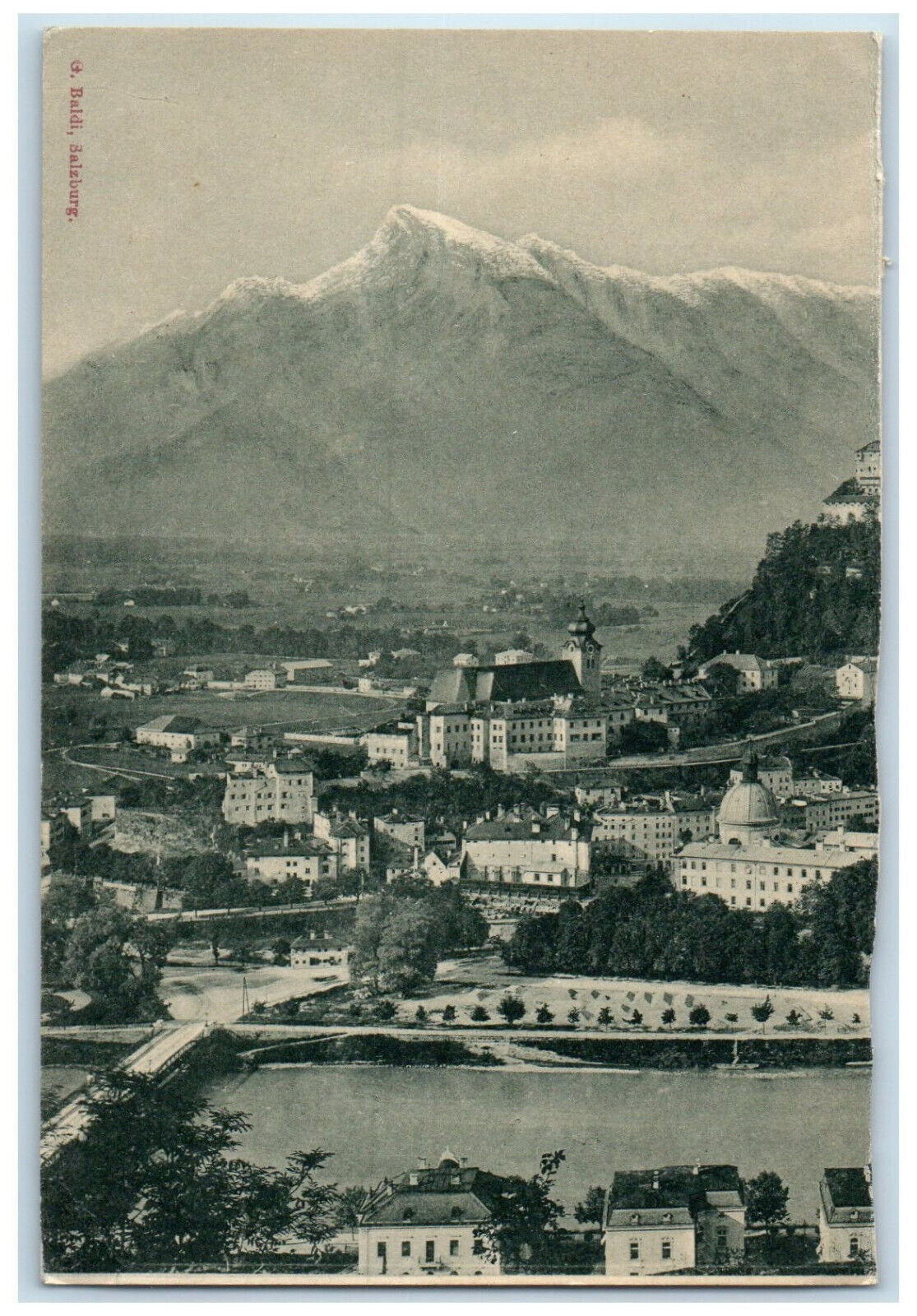 c1905 Mountain River Houses View Bavaria Germany Antique Posted Postcard