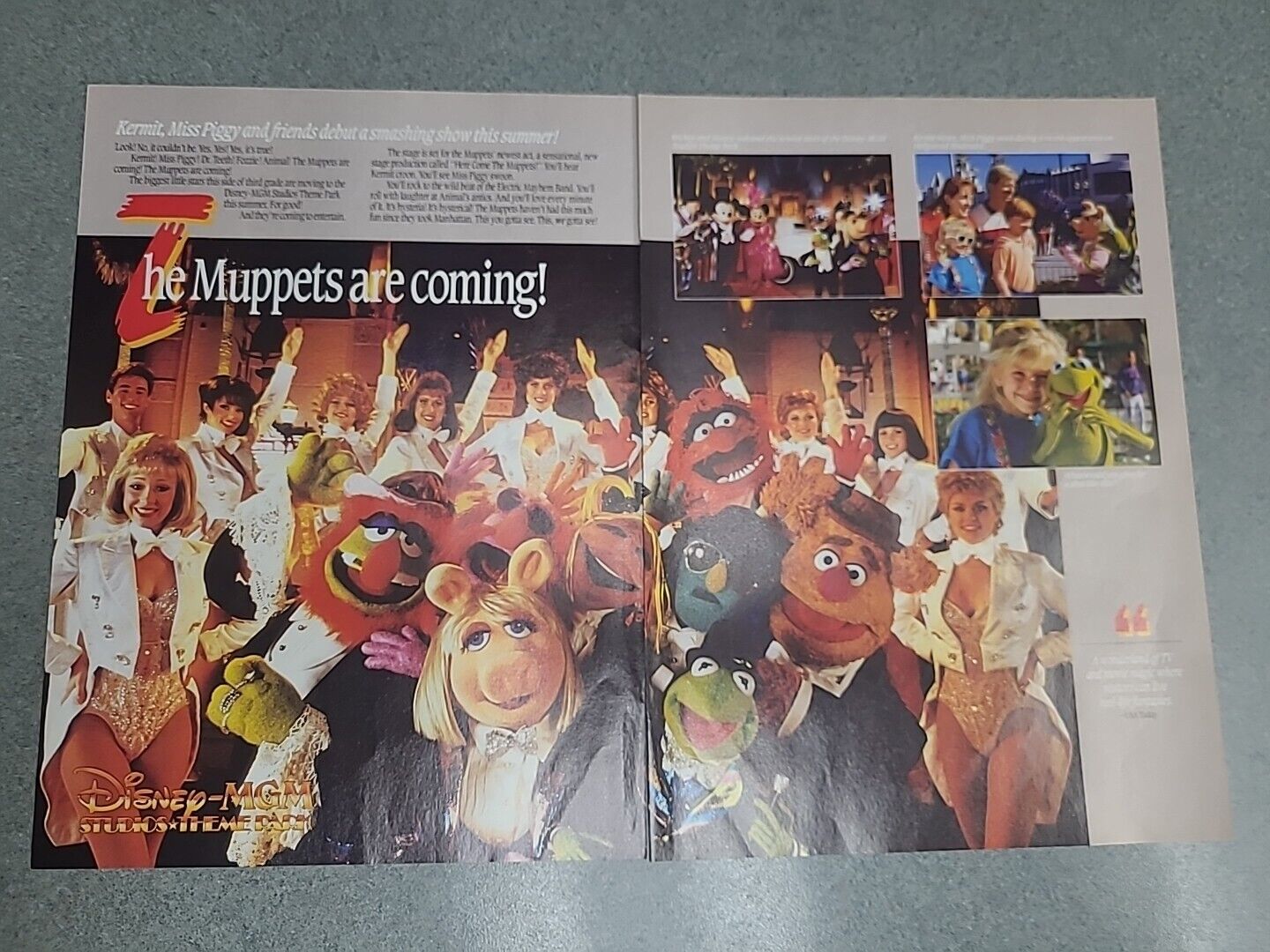 Disney MGM Studios Jim Henson Muppets Print Ad 1990 16x11 