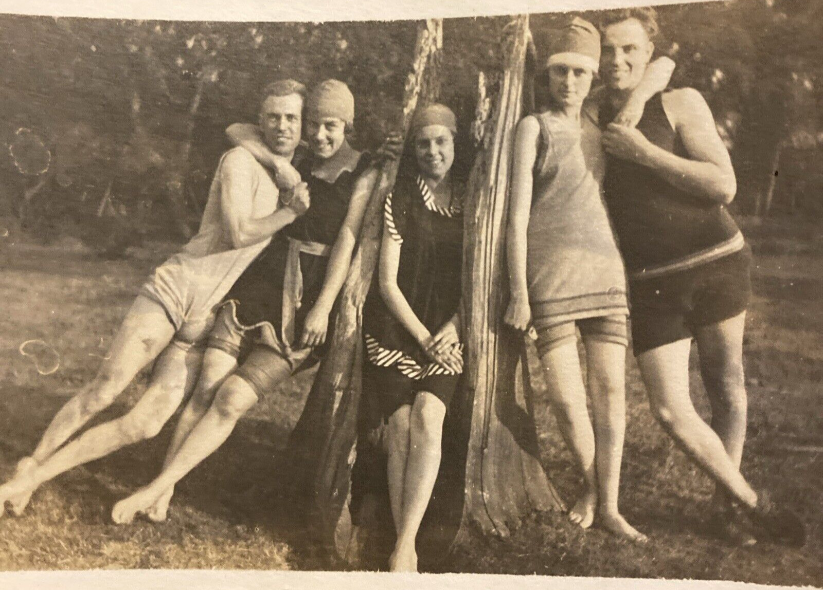 1910s Swimsuits Bathing Suits Beach Fashion Men Women Original Real Photo P11c9