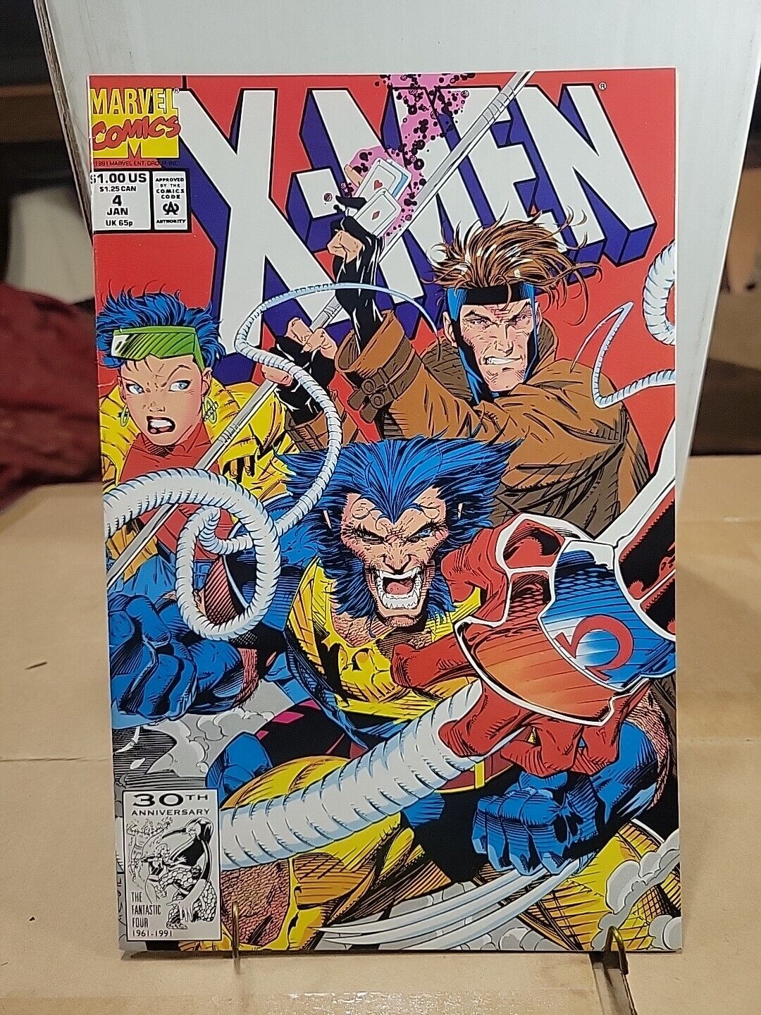 X-Men 4 1st Appearance of Omega Red Jim Lee Cover Marvel Comics 1991 Key Book 