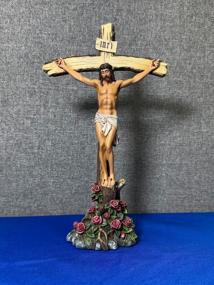 Jesus Christ Crucifix with Roses 11.25\