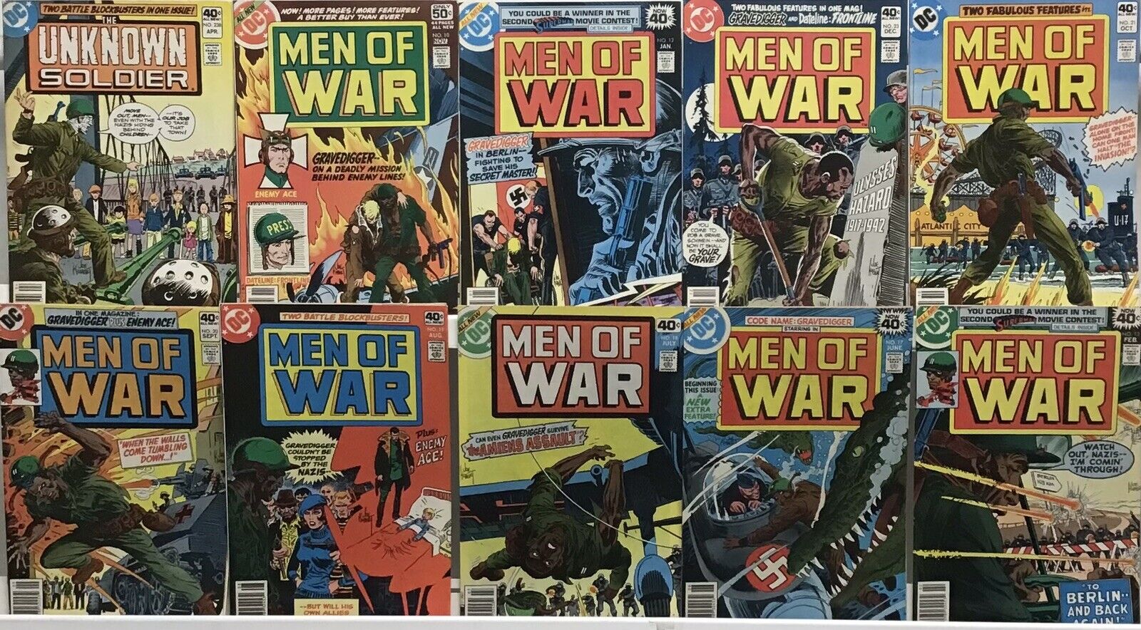 DC Comics Vintage Military Lot Of 10 Comics