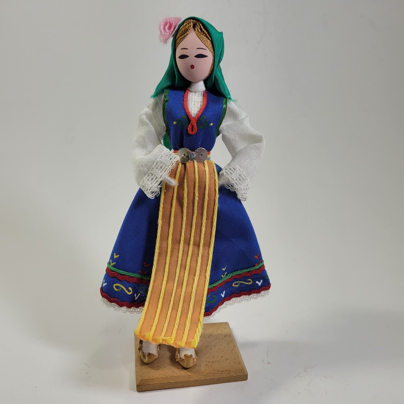 Russian Wooden Doll Figurine in Ethnic Folk Costume 8\