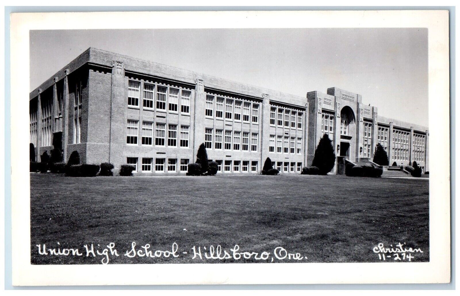 c1950\'s Union High School Hillsboro Oregon OR RPPC Unposted Photo Postcard
