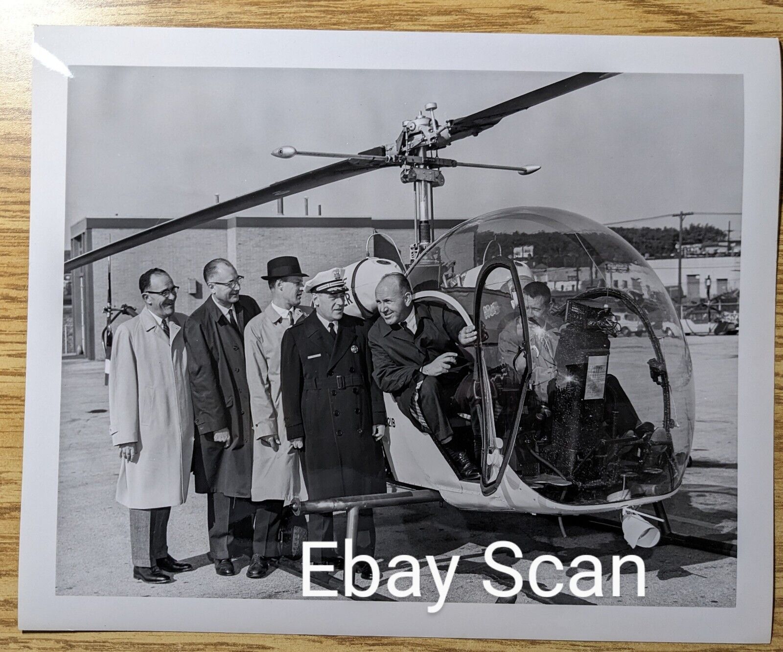 Vintage 8x10 Photograph PTC Philadelphia Transportation Co. Helicopter 1962 