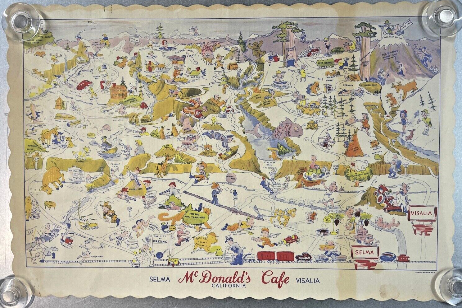 McDonald's Cafe 1950s Selma Visalia CA Placemat Placemat original 15