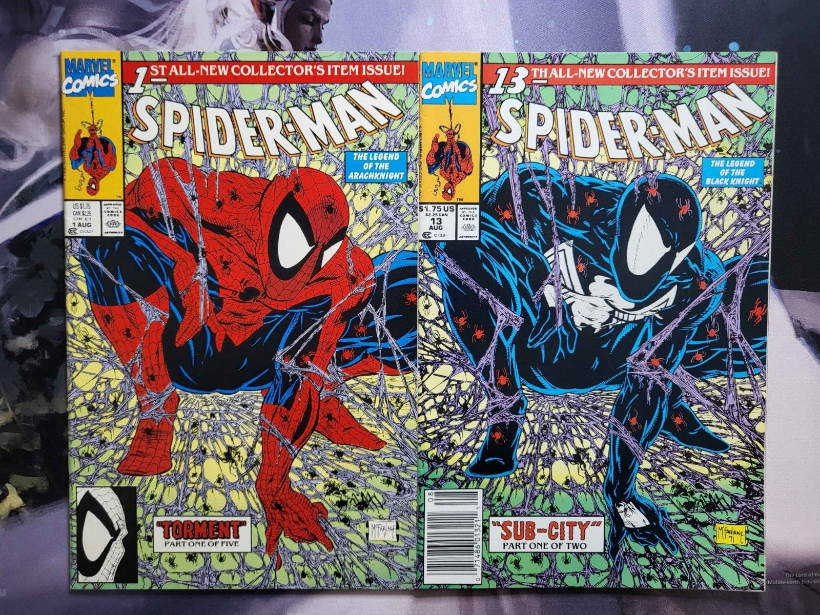 Spider-Man #1 (1990), + Spider-Man #13 (1991), 2 Iconic Todd McFarlane Covers 