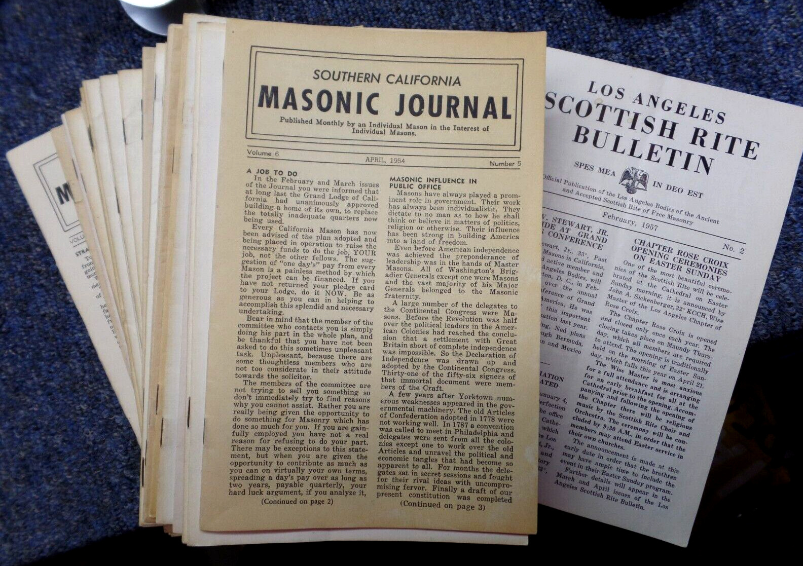 (42) Southern California Masonic Journal 1949-1954 Volume 1 thru Volume 6