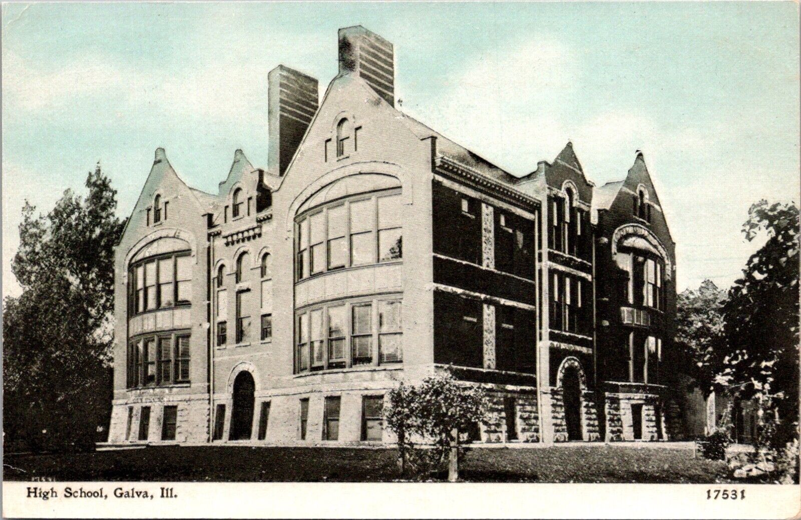 Galva, IL High School Postcard