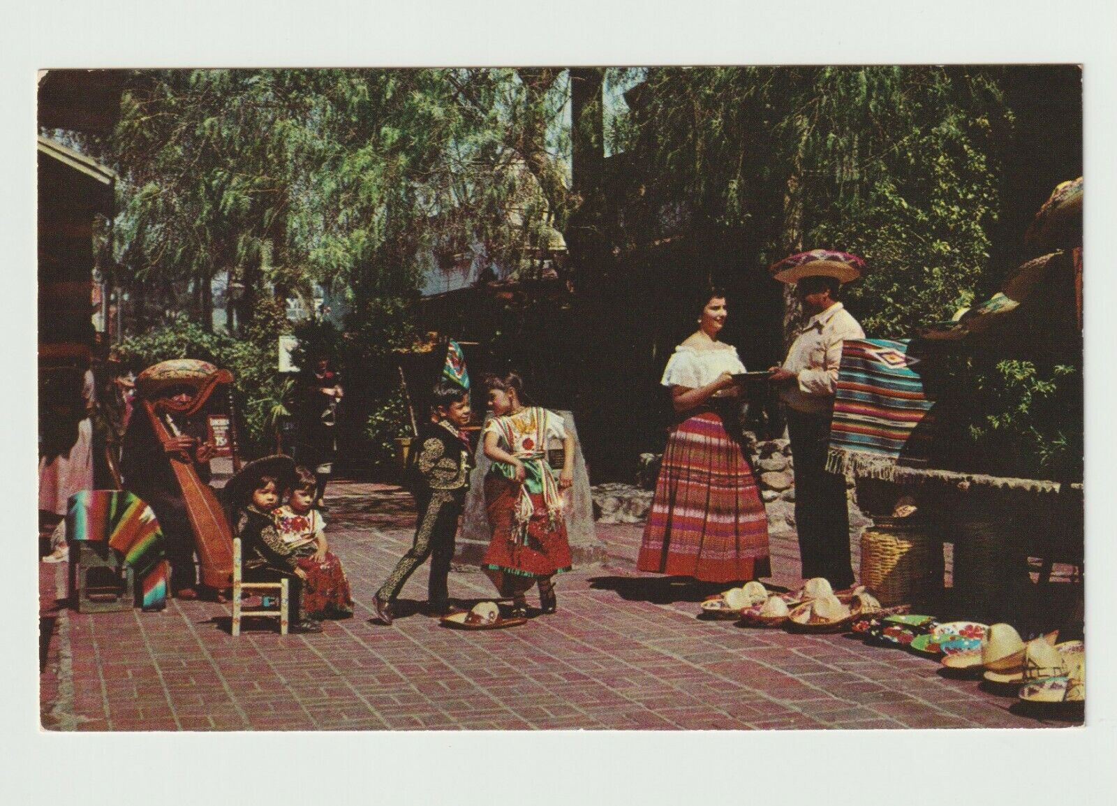 Vintage Unposted Postcard Chrome Olivera Street Los Angeles California