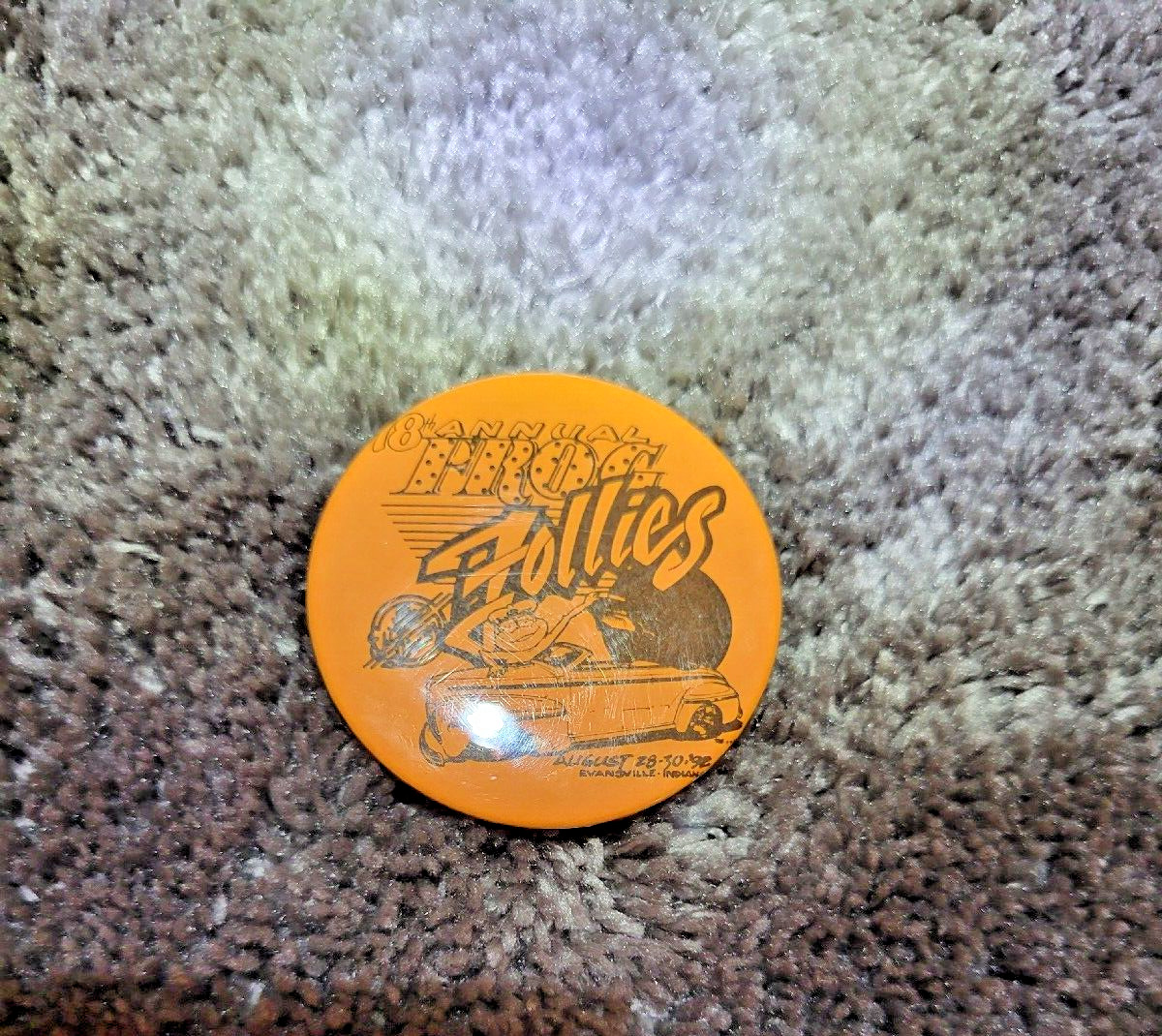 Vintage 18th Annual Frog Follies Evansville, Indiana 1992 Button