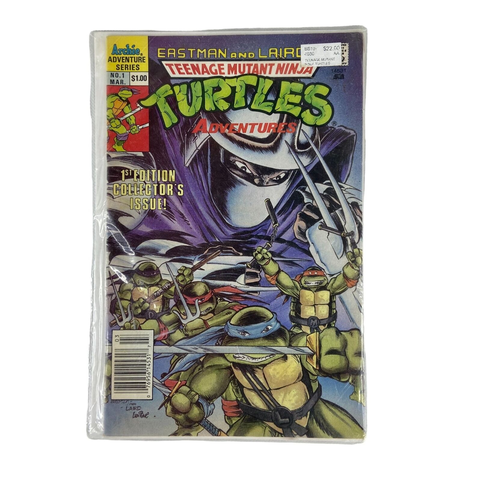 Teenage Mutant Ninja Turtles Comic Number 1 March 1989 Archie Adventure Series