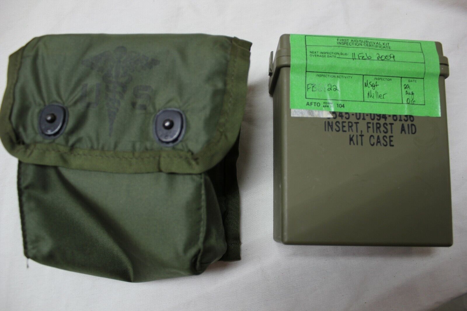 US Military Issue Individual First Aid Kit Pouch with Box Insert  Alice Gear