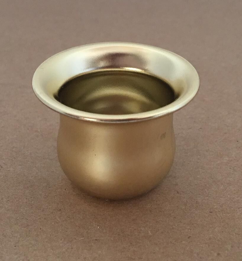 BRASS PLATED STEEL CANDLE CUPS NEW STOCK