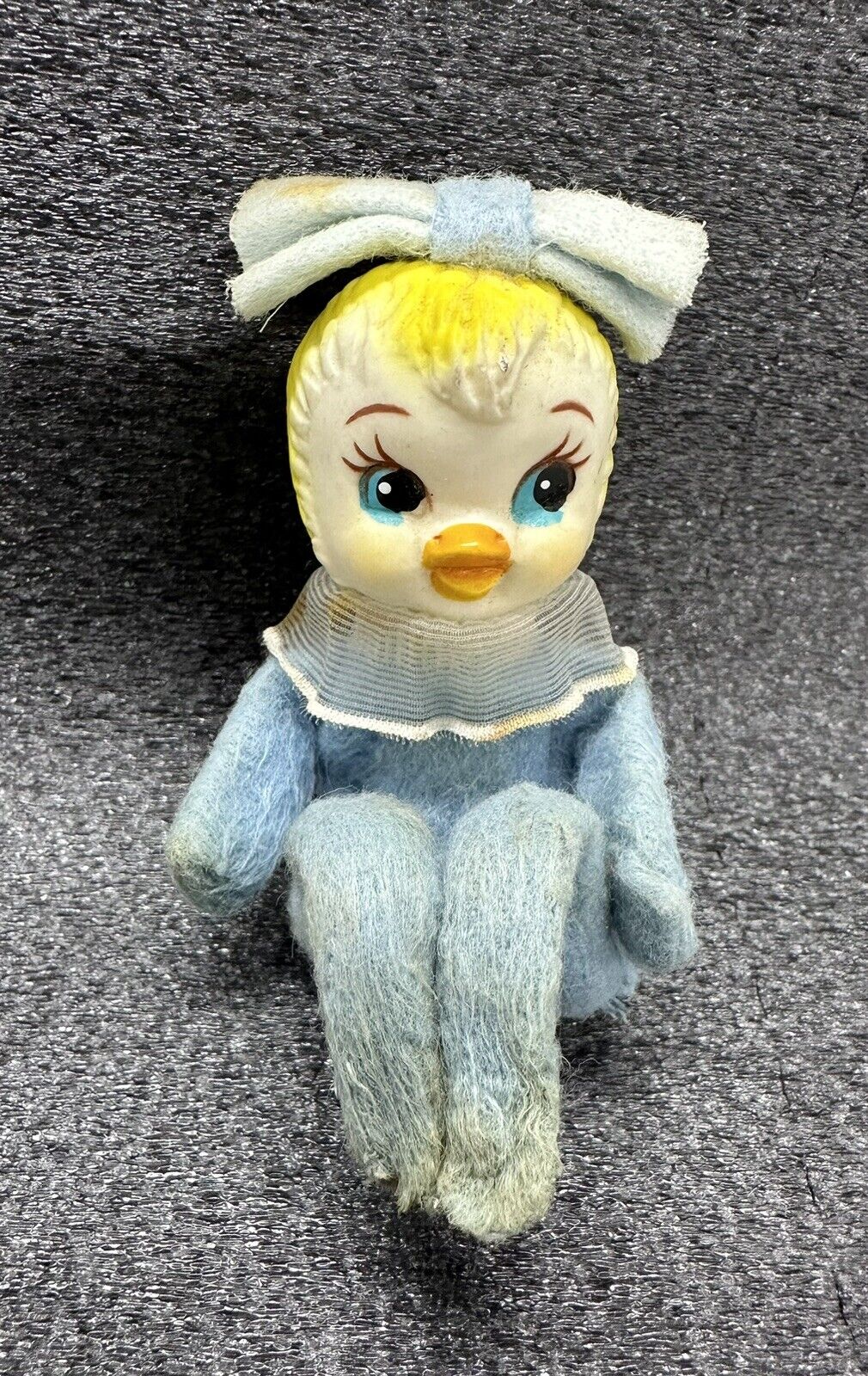 Vintage RARE Easter Blue Chick Chicken Duck Knee Hugger Pixie Elf Japan