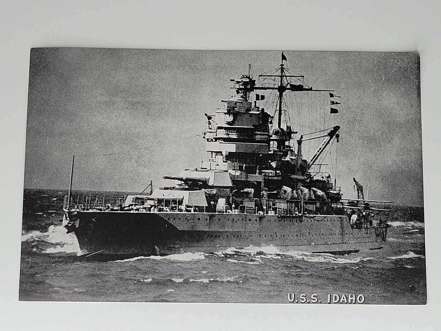 U.S.S. Idaho Navy Ship Black & White Picture Photo WWII 8\