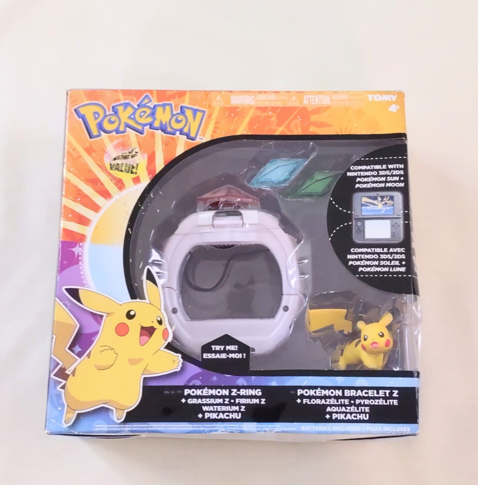 New Pokemon Z-Ring Light Up Toy Pikachu Figure Factory Sealed W/ Box Nintendo