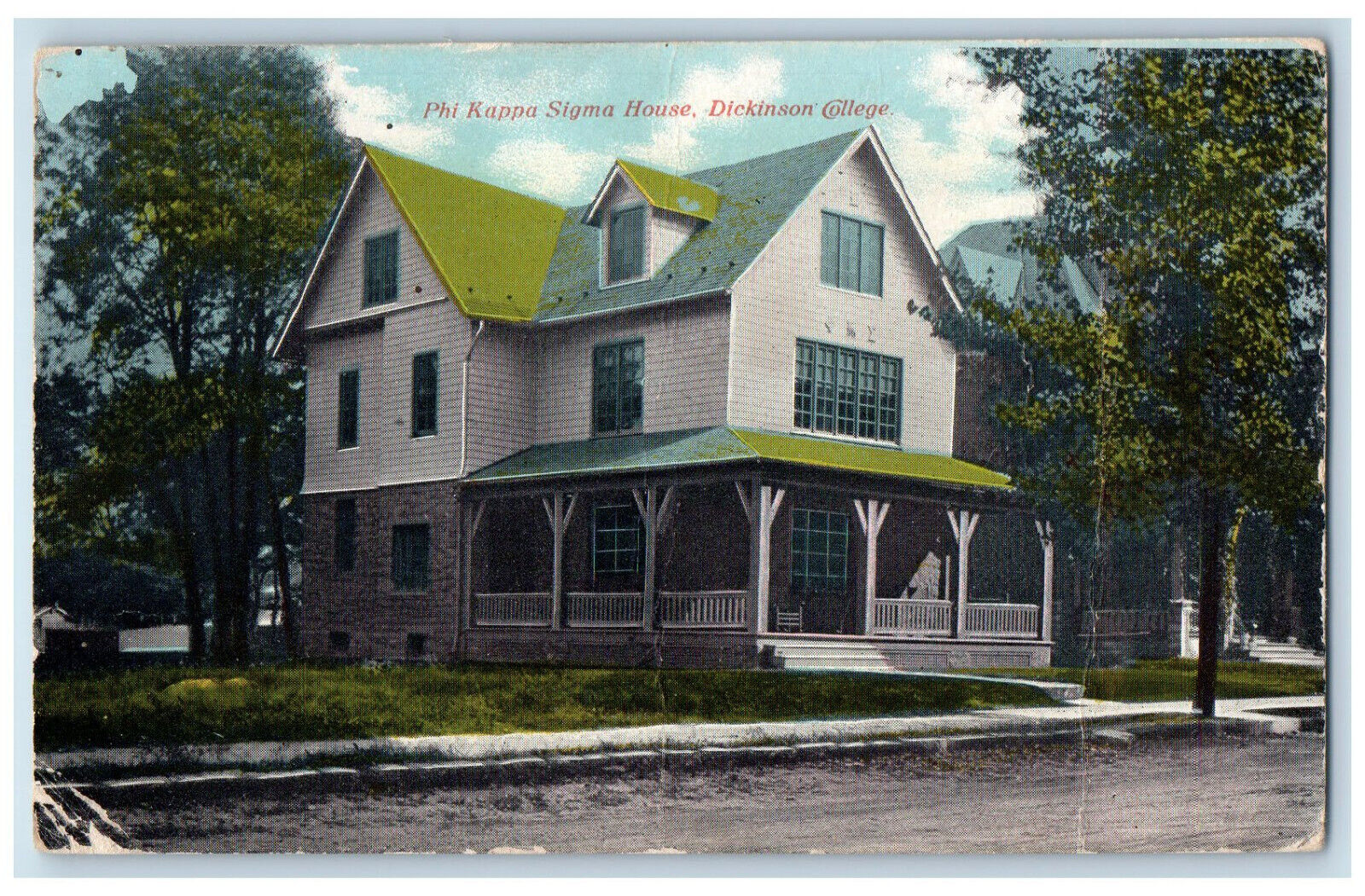 c1940\'s Phi Kappa Sigma House, Dickinson College Carlisle, PA Postcard