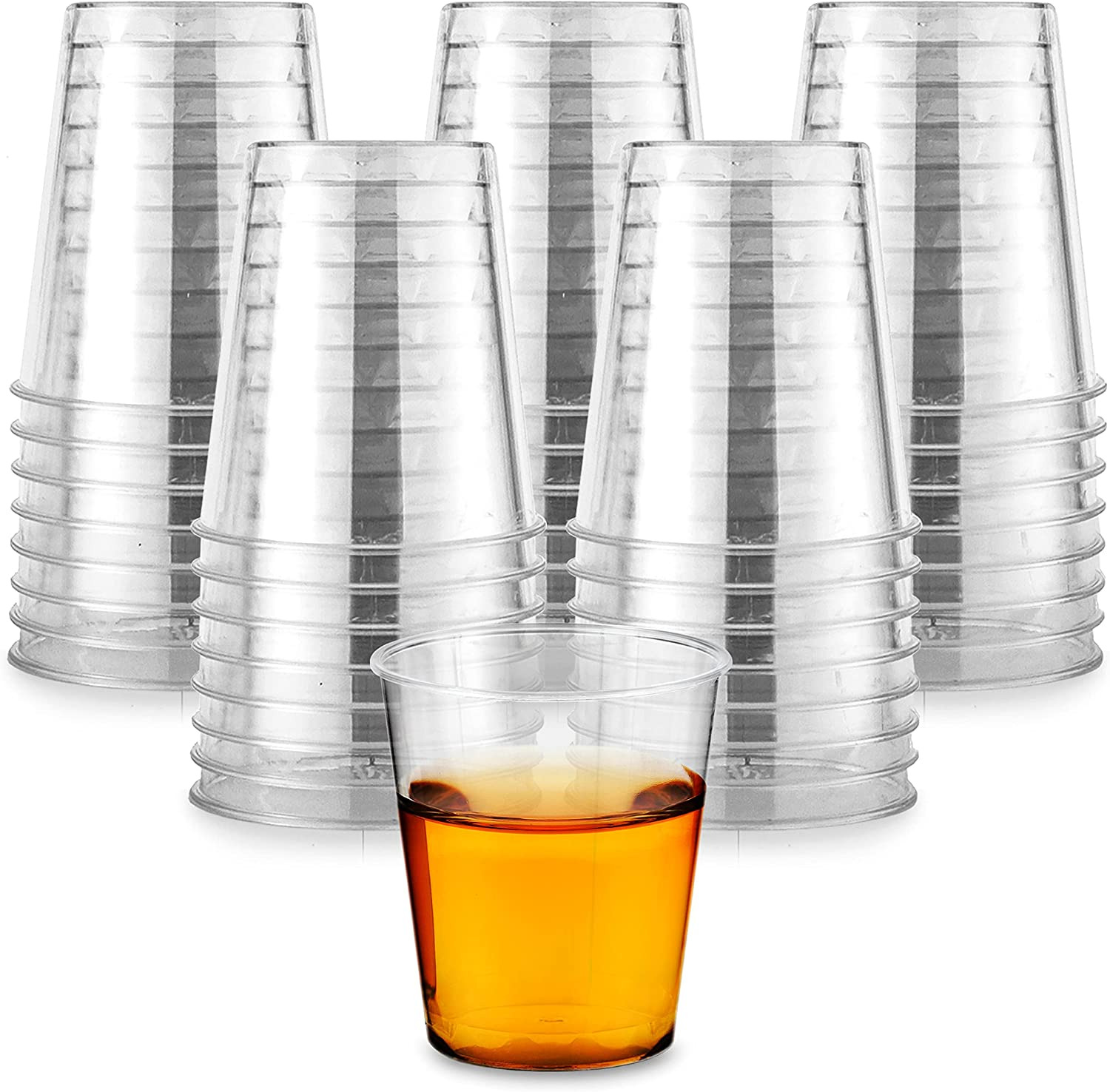 1.5 Oz Shot Glasses - 100 Mini Plastic Shot Glasses (1.5Oz) Clear Disposable Cup