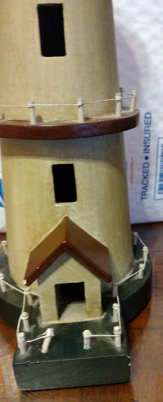 Heritage Mint Limited Lightweight Unique dual media lighthouse. Beige and Brown