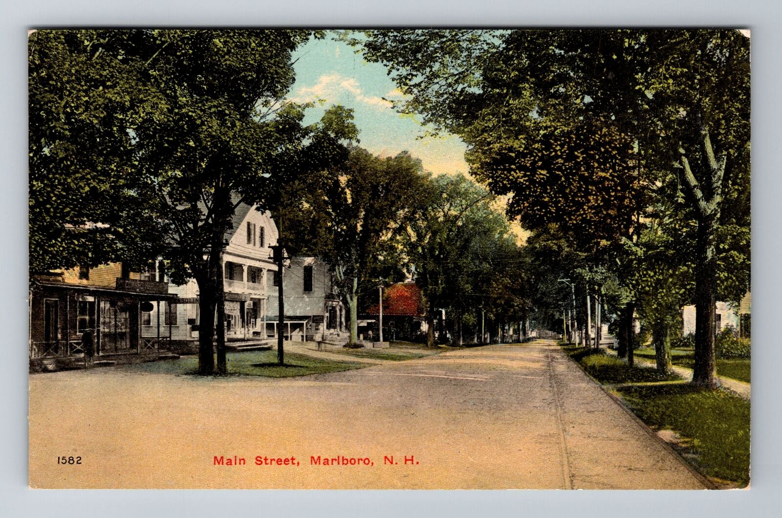 Marlboro NH-New Hampshire, Main Street, Antique, Vintage c1912 Postcard