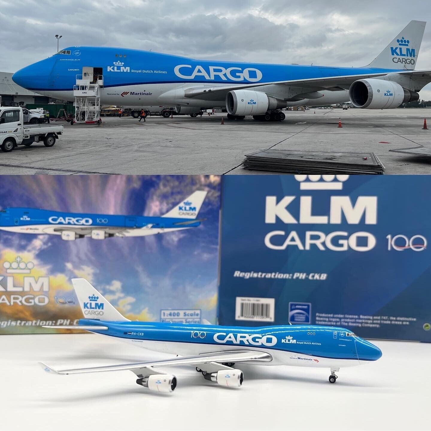 KLM Royal Dutch Cargo 100 years B747-400 PH-CKB PHOENIX 1:400 Scale