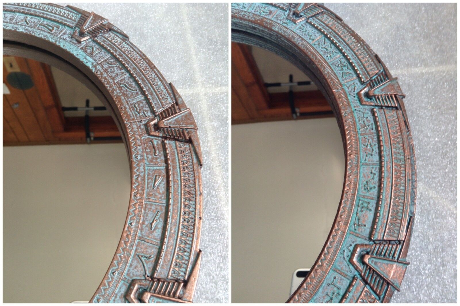 Patina Stargate Mirror Large - SG1 or Atlantis - 12 inches (30 cm).