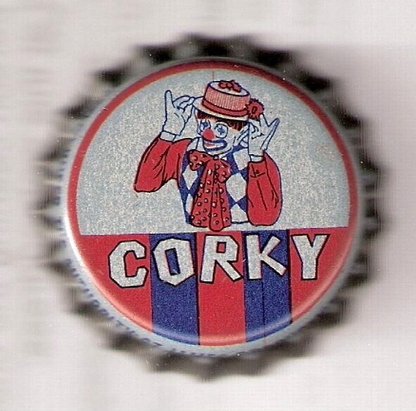 Vintage Corky The Clown  Unused Cork Lined Soda Cap Crown St. James Productions
