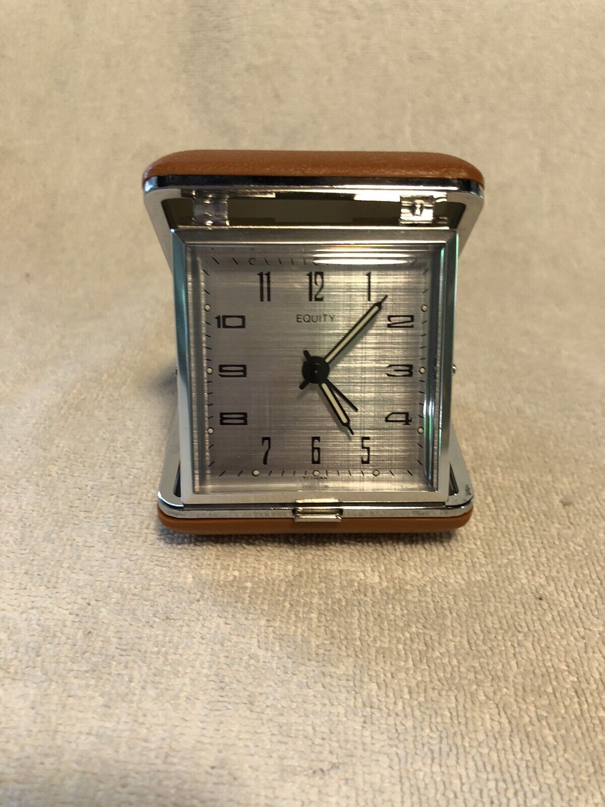 Vintage Brown Equity Travel Alarm Clock