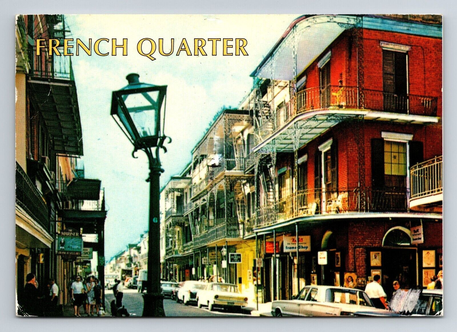 Vintage post card 5 3/4 x 4 1/8 inch FRENCH QUARTER New Orleans, Louisiana