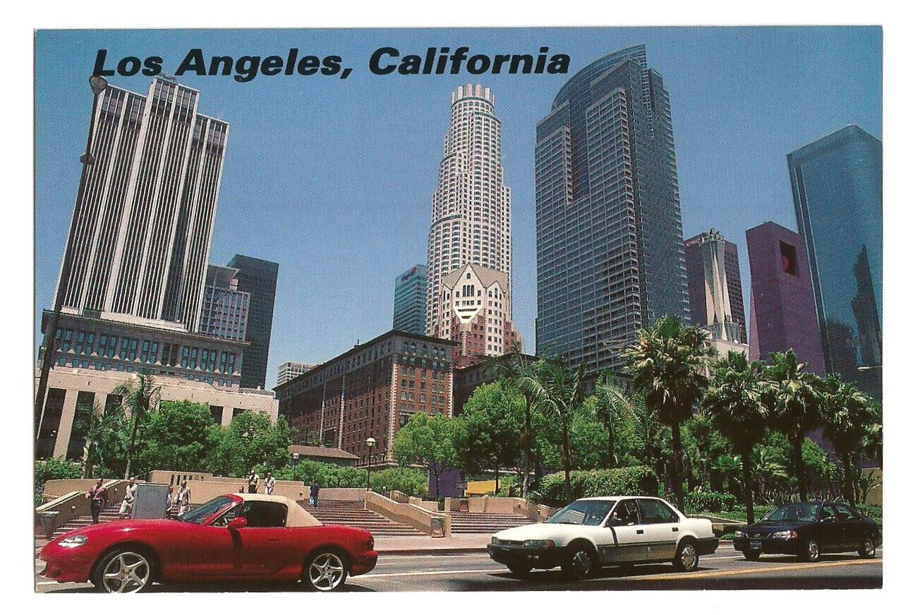 Los Angeles CA Postcard California Mazda Miata Pershing Square