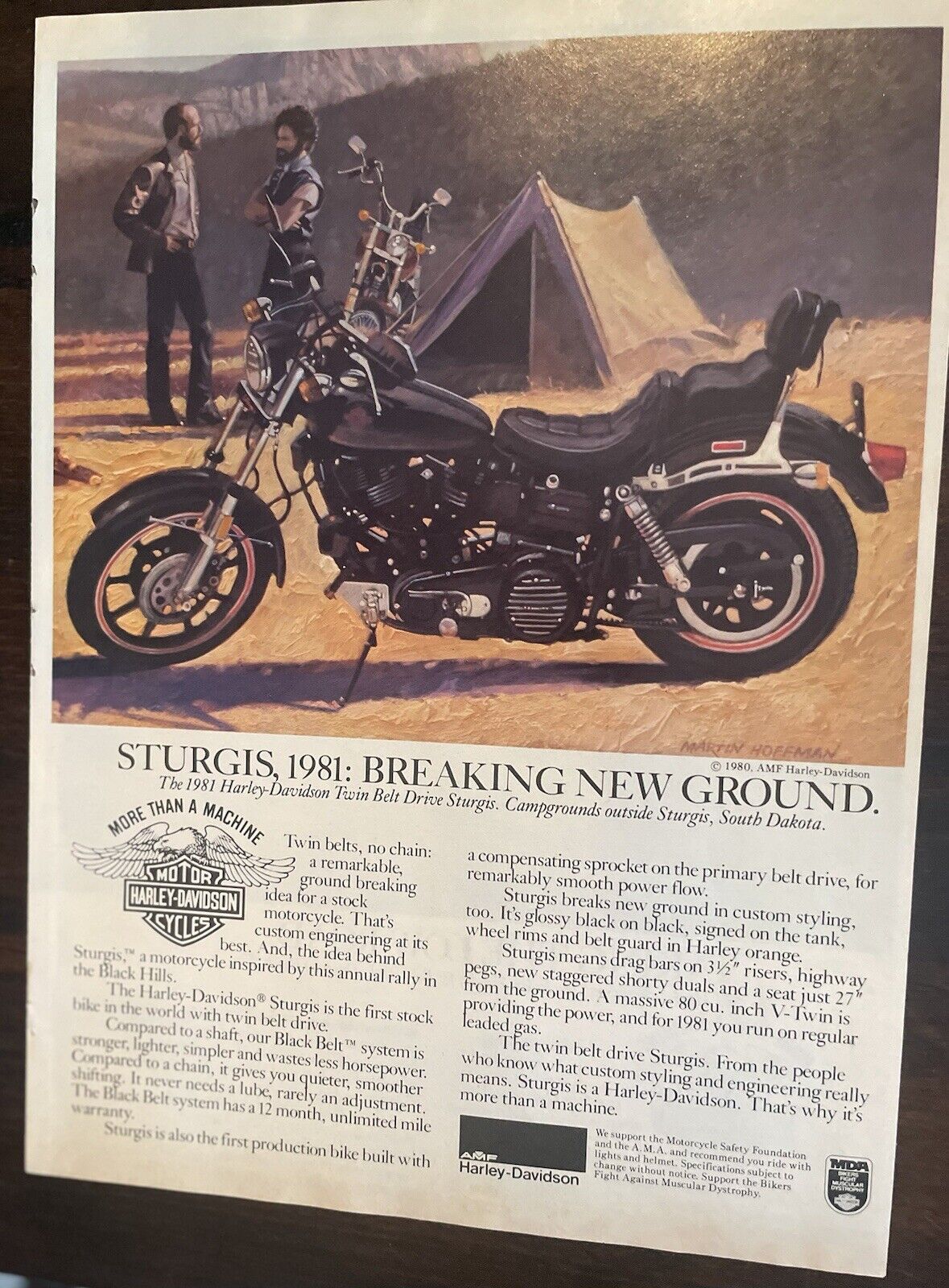 Original Vintage Harley 1981 3Sturgis, New Model Induction Prints