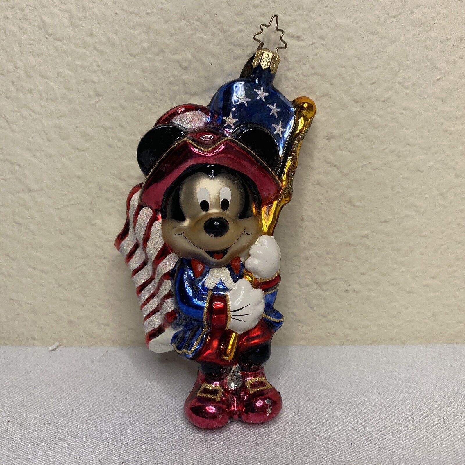 Christopher Radko Patriotic Mickey Ornament Disney World 2002 Retired Christmas