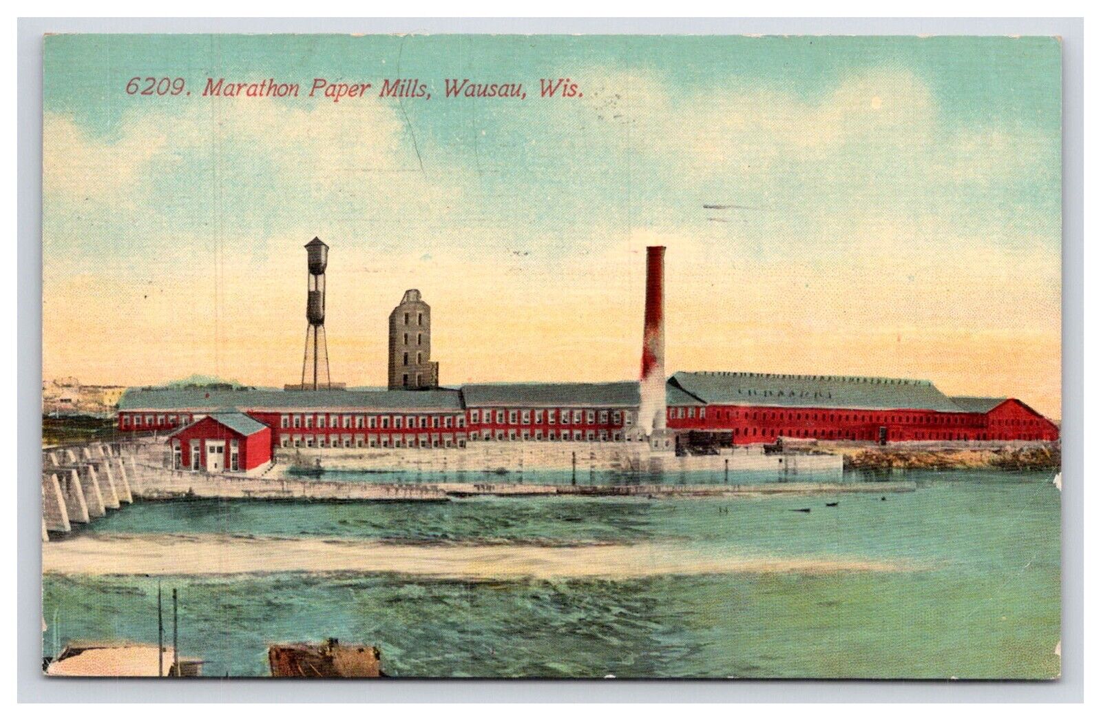 Postcard: WI 1912 Marathon Paper Mills, Wausau, Wisconsin - Posted