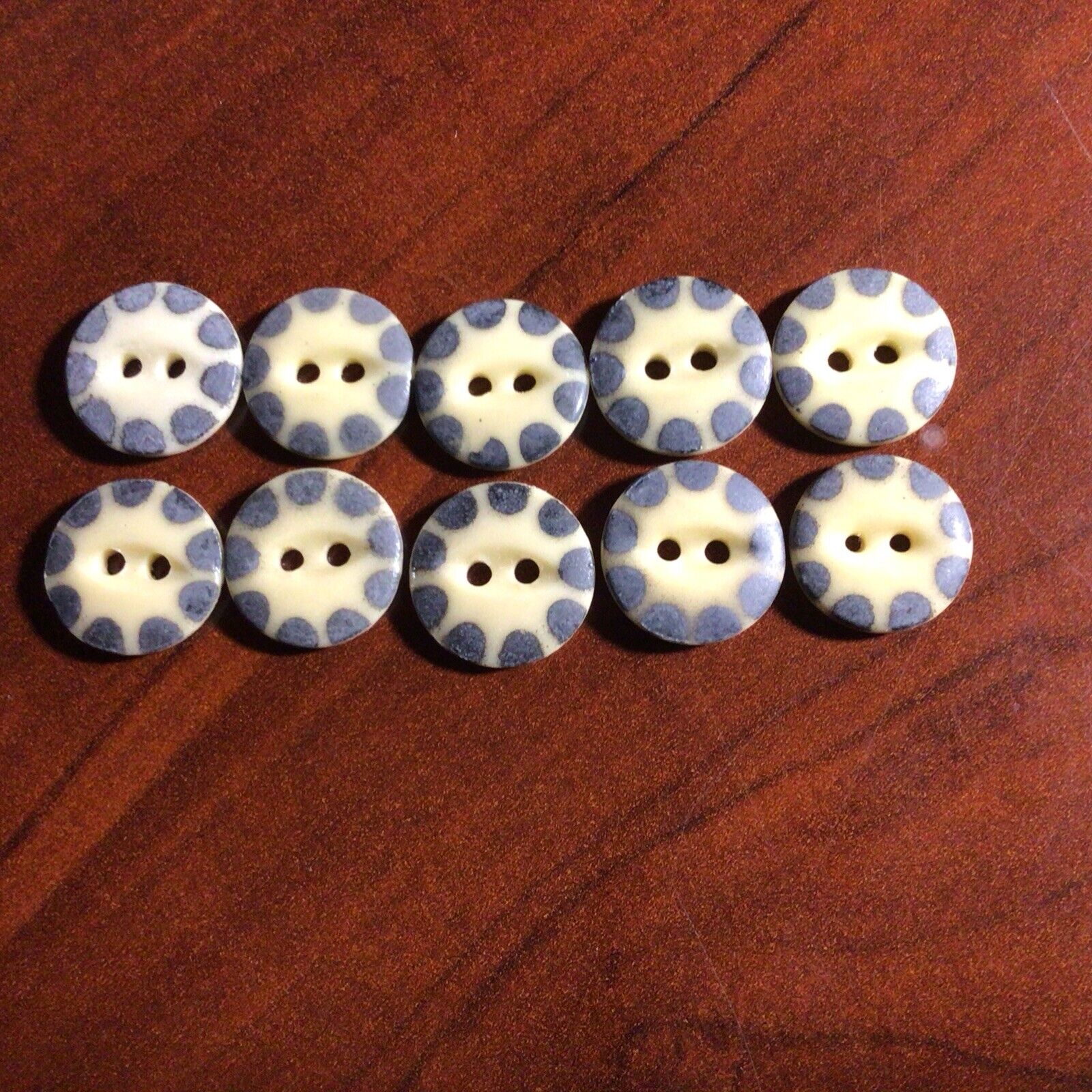 Lot Of 10 China Stencil Buttons.