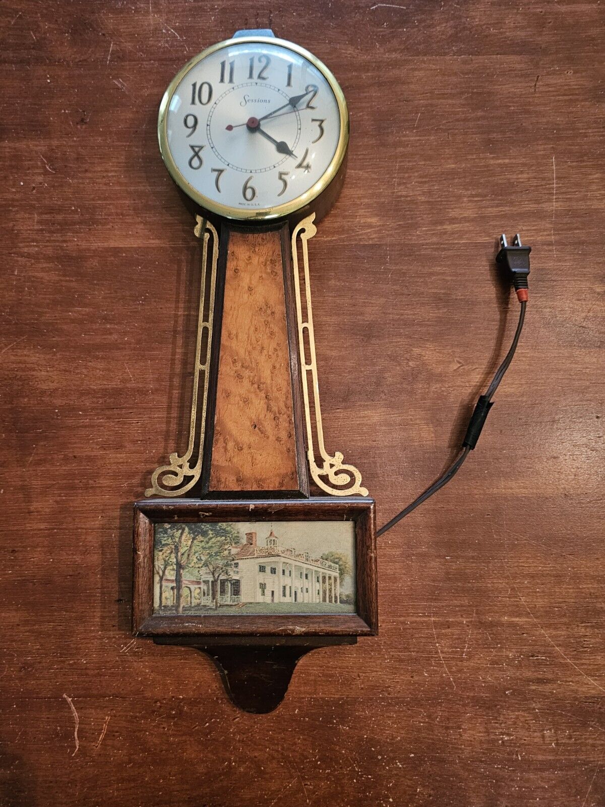 Vintage Sessions Mt. Vernon Banjo Clock Electric Model 2W 1940's 1950's 