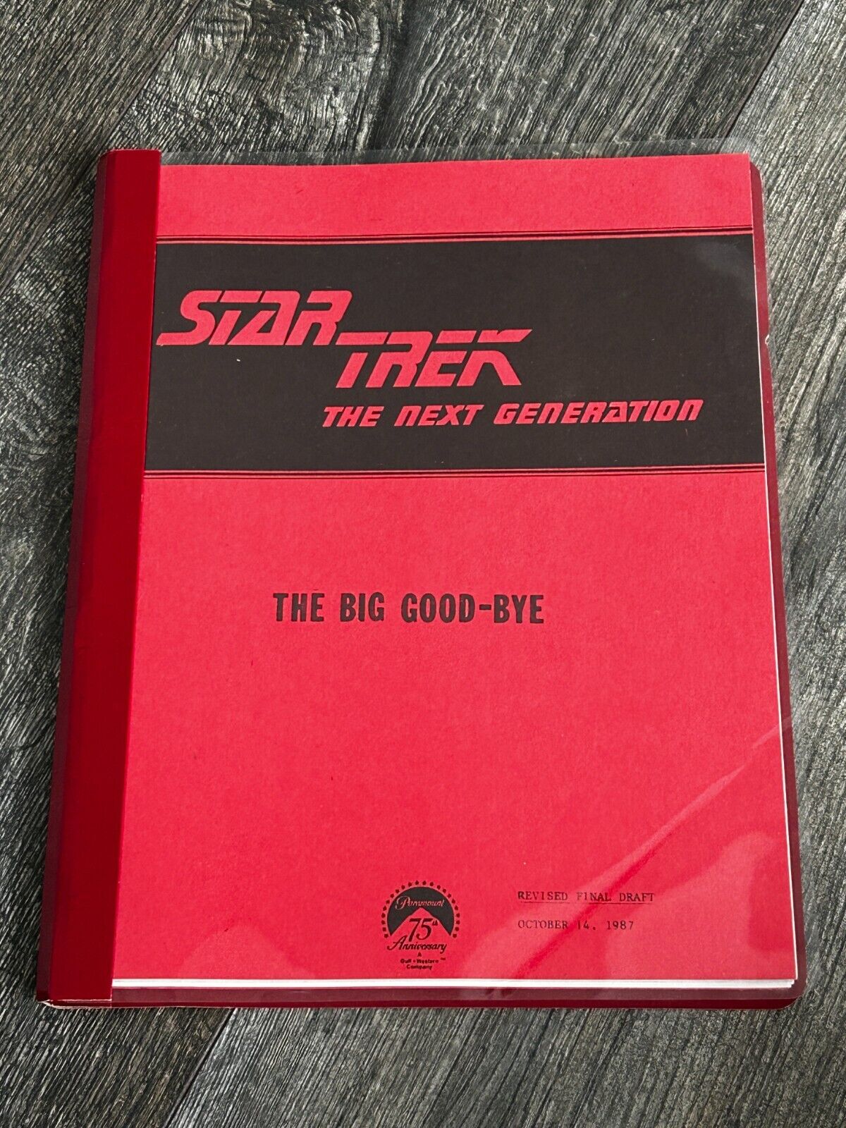 STAR TREK Script The Next Generation The Big Good-Bye Revised Final Draft 1987